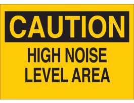 CAUTION High Noise Level Area Sign, 7" H x 10" W x 0.035" D, Aluminum