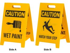 CAUTION Reversible Floor Stands, WET PAINT