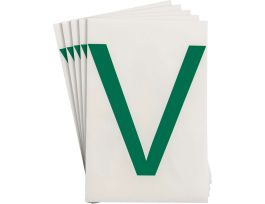 ToughStripe® Floor Marking Polyester 8 in Label Letter V Green 20/PK