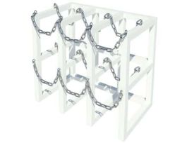 Free Standing  Cylinder Restraints, 30" x 32" x 30", Holds 4  Cylinders