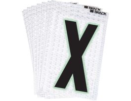 Glow in the Dark 2 in Black, Green Glow on Silver Letter X 10/PK