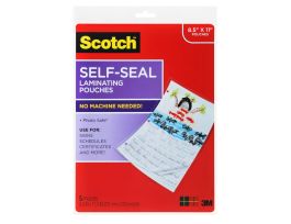 Scotch™ Self-Laminating Document Pouches LS854WC, 9-1/16 in x 11.5 in (231 mm x 293 mm)
