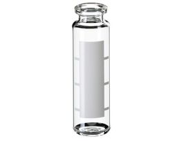 Headspace Vial, Glass, 20 mm, Crimp Neck, Round Bottom, with Label and Filling Lines, 20 mL; 1000/pk