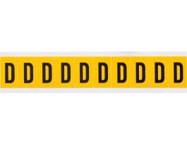 Outdoor Vinyl 1 in Black on Yellow Letters D Card of 10 Labels