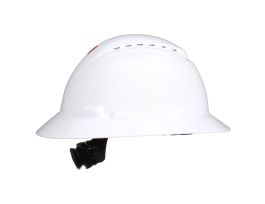 3M™ SecureFit™ Full Brim Hard Hat H-801SFV-UV, White, Vented, 4-Point Pressure Diffusion Ratchet Suspension, w/UVicator, 20 ea/CS