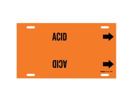 Snap-On Pipe Marker: ACID, 24" W, Fits Pipes 8" Dia. Thru 9.875" Dia.