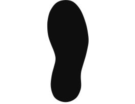 Aisle Marking Tape Footprint - Adhesive Vinyl, Solid Color, Black, 12"