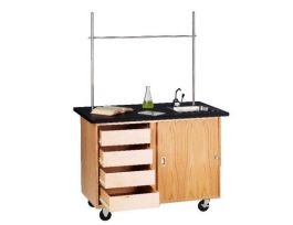 LAB TABLEMOBILE DEMO W/ DRAWERS OAK
