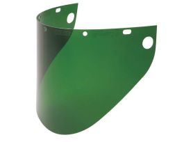 Faceshield Window Extended View .060'' 9 3/4'' X 19'' Dark Green, Injection Molded, Fits F400 and F500 Series and FH66.