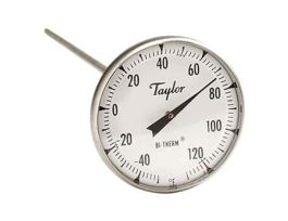 2" Dial Bi-metal Test Thermometer, 8" Stem, -40F/120F, 1% Accy