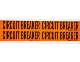 Circuit Breaker Conduit and Voltage Lbls 1.125 in H x 4.125 in W BK on OR 4/CD