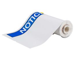 BBP85 General Purpose ANSI NOTICE Vinyl Labels 10in H x 14in W Blue on WT 40/RL