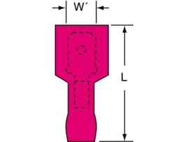 3M™ Scotchlok™ Male Disconnect, Fully Nylon Insulated w/Insulation Grip MNG14-250DMIK, 16-14 AWG, 1/Case