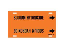 Snap-On Pipe Marker: SODIUM HYDROXIDE10" H x 32" W, Fits Pipes 10" Dia. Thru 15" Dia.