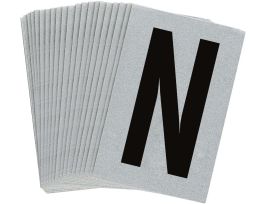 BradyLite 1 in Reflective Numbers Black on Silver, N 25/PK