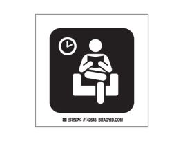 Waiting Area Sign, 8" H x 8" W x 0.006" D, Polyester