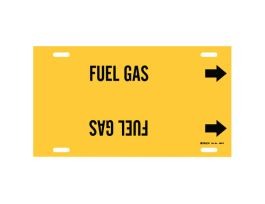 FUEL GAS Pipe Marker, 8" H x 16" W, Fits Pipes 6" Dia. Thru 7.875" Dia.