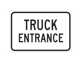Truck Entrance Sign, 12" H x 18" W x 0.035" D, Aluminum
