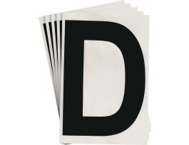 ToughStripe® Floor Marking Polyester 8 in Label Letter D Black 20/PK
