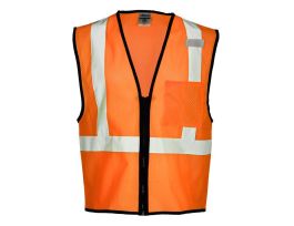 VEST ZIPPER FRONT MESH PESR LIME/OR S/M