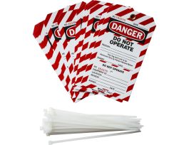 Tags DO NOT OPERATE etc Polyester 7x4 Black, Red on White 25/PK