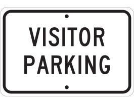 Visitor Parking Sign, 12" H x 18" W x 0.1" D, Fiberglass