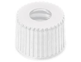 Screw Cap, Polypropylene, White, 8 mm, Open, No Septa; 1000/pk