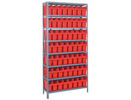 12IN X 36IN X 75IN 56 RED 8IN BINS