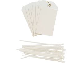 Blank Tags Polyester 5.75 in H x 3 in W White 10/PK