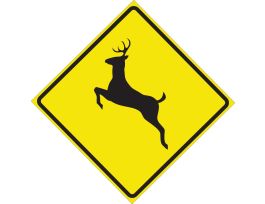 Deer Crossing Picto Sign, 24" H x 24" W x 0.090" D, Aluminum