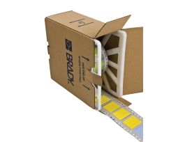 PermaSleeve Heat Shrink Wire and Cable Labels 1" Dia for 3" Core Printers - 2" Yellow Single-Sided