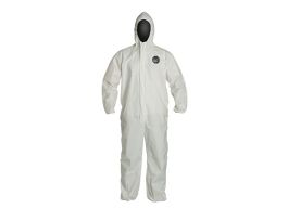 ProShield® 60 Coverall, Respirator Hood, Elastic Wrists and Ankles, Storm Flap, Serged Seams, 25/CS, White