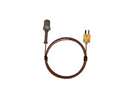 Type-K Pipe Plug Probe SS 1/4" NPT (M) Mini-Connector, Flush Ungrounded 5ft Cable