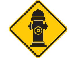 Fire Hydrant Picto Sign, 24" H x 24" W x 0.06" D, Polystyrene
