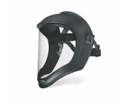 Uvex Bionic Face Shield with Suspension, Clear Polycarbonate, Uncoated Visor, Black Matte Shell