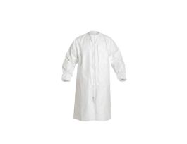 Tyvek® IsoClean® Frock. Collar, Bound Neck. Serged Seams. Raglan Sleeve Design. Elastic Wrists. Zipper Closure. Clean and Sterile, 30/CS, White