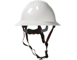 JSP Evo6161 Full Brim Ascend, White, 6-Pt Textile Susp, Wheel Ratcht, Class E