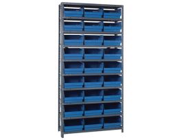 12IN X 36IN X 75IN 27 BLUE BINS 6IN BIN