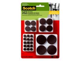 Scotch® Self-Stick Felt Pads, SP847-NA, Brown, 162/ pack