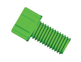 Gripper Fitting, 1/4"-28 UNF(M) flat bottom, 1/16" OD tubing, green; 10/pk