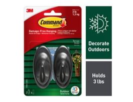 Command™ Outdoor Medium Slate Terrace Hooks 17086S-AWES