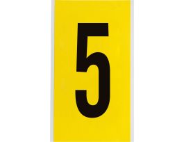 Repositionable Vinyl 6 in Black on Yellow, Numbers 5 Card