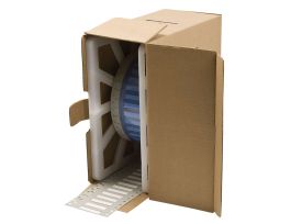 PermaSleeve Heat Shrink Wire and Cable Labels 1/8" Dia for 3" Core Printers - 0.75" White Single-Sided