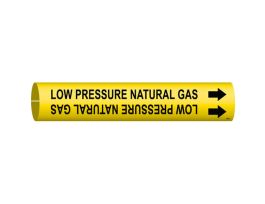 LOW PRESSURE NATURAL GAS Pipe Marker, Fits Pipes 0.75" Dia. Thru 1.375" Dia.