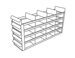 Upright Freezer Sliding Tray Eco-Rack for Standard 2" Boxes, 5 x 5 Array