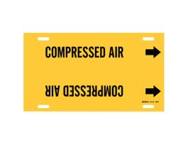 COMPRESSED AIR Pipe Marker, 8" H x 16" W, Fits Pipes 6" Dia. Thru 7.875" Dia.