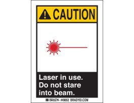 Premier Caution Sign-Laser 5/Package, 0.006" D, Polyester