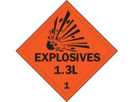 Explosives 13L 1 Sign, 10.75" H x 10.75" W x 0.004" D, Vinyl