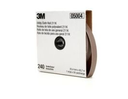 3M™ Utility Cloth Roll 211K, 240 J-weight, 1-1/2 in x 50 yd, Full-flex, 5 ea/Case