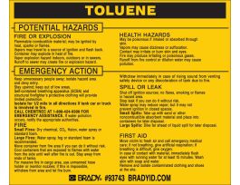 TOLUENE Labels, Black on Yellow